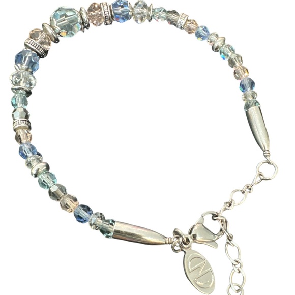Caroline Neron Bracelet Silver Tone Swarovski crystals - Picture 1 of 6